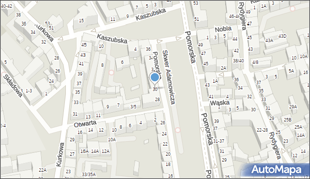 Wrocław, Pomorska, 30, mapa Wrocławia