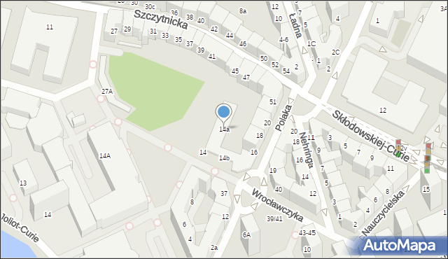 Wrocław, Polaka Benedykta, 14a, mapa Wrocławia