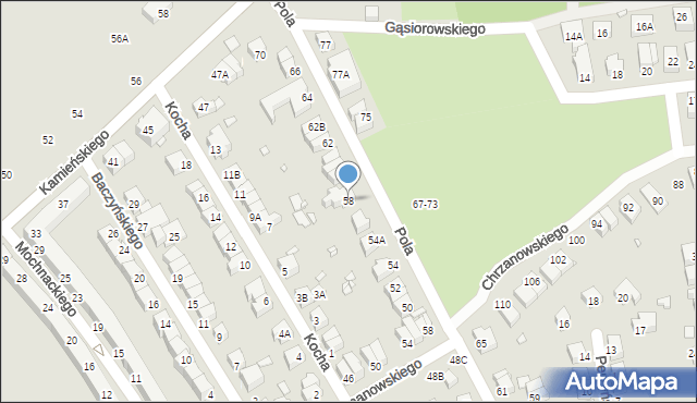 Wrocław, Pola Wincentego, 58, mapa Wrocławia