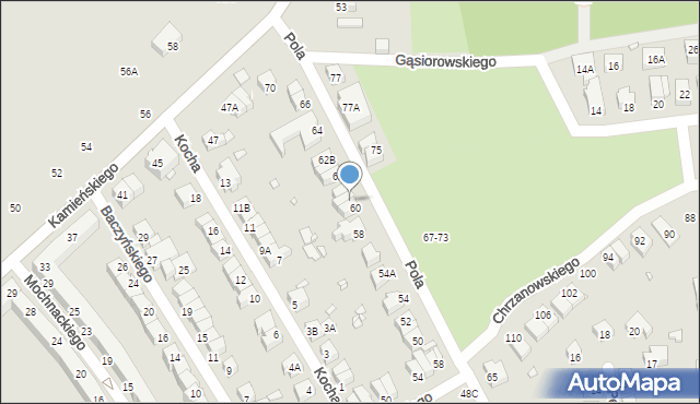 Wrocław, Pola Wincentego, 60A, mapa Wrocławia