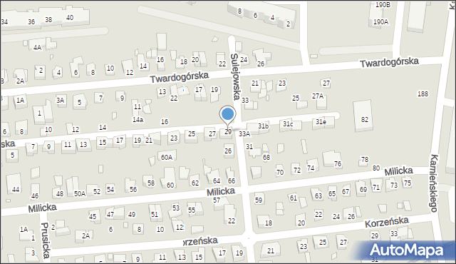 Wrocław, Postolińska, 29, mapa Wrocławia