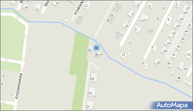 Wrocław, Poświęcka, 22f, mapa Wrocławia