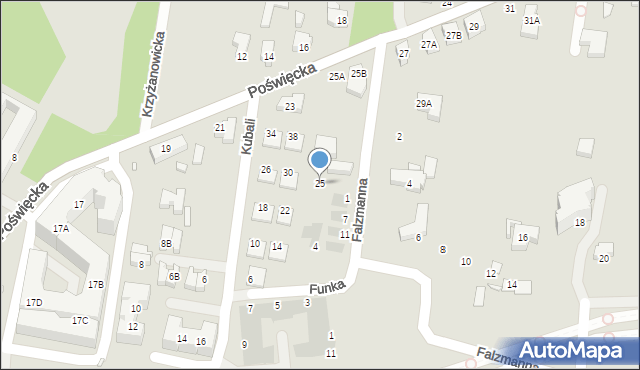 Wrocław, Poświęcka, 25, mapa Wrocławia