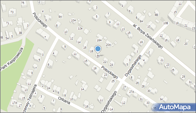 Wrocław, Potockiego Wacława, 20, mapa Wrocławia