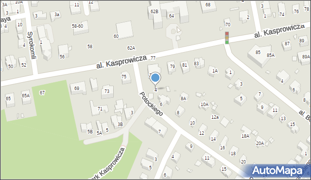 Wrocław, Potockiego Wacława, 4, mapa Wrocławia