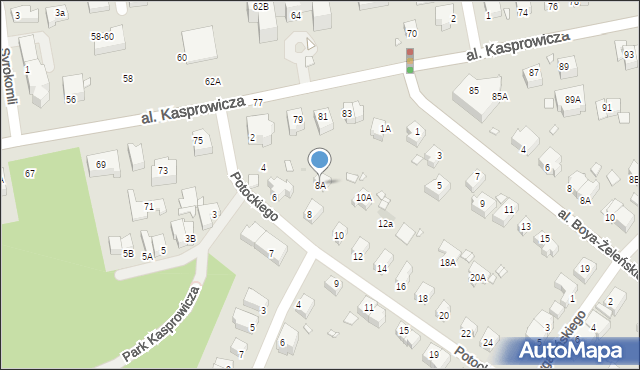 Wrocław, Potockiego Wacława, 8A, mapa Wrocławia
