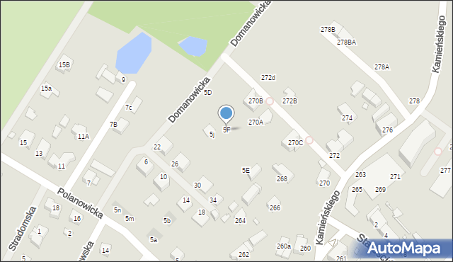 Wrocław, Polanowicka, 5F, mapa Wrocławia