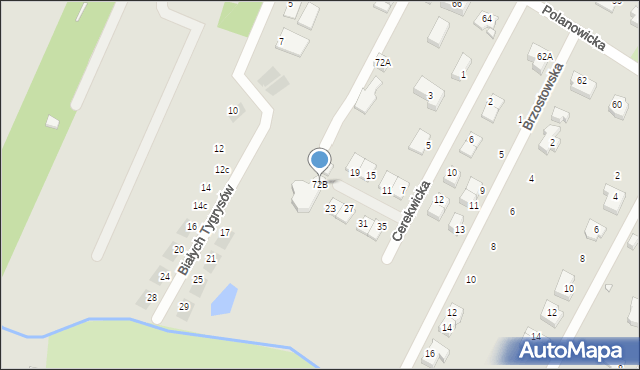 Wrocław, Polanowicka, 72B, mapa Wrocławia