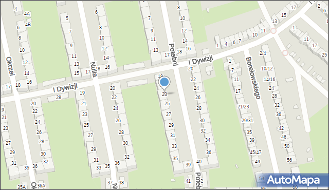 Wrocław, Potebni Andrzeja, 23, mapa Wrocławia