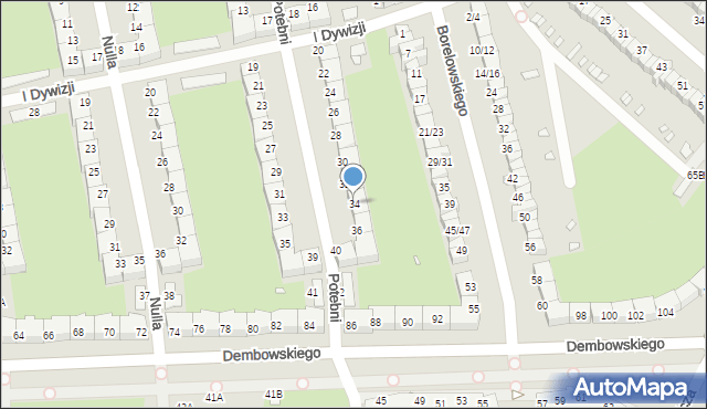 Wrocław, Potebni Andrzeja, 34, mapa Wrocławia