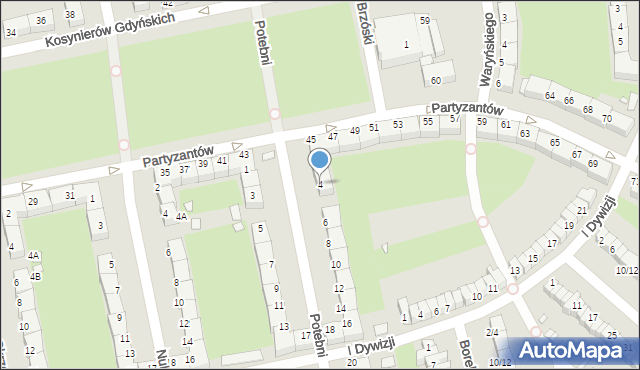 Wrocław, Potebni Andrzeja, 4, mapa Wrocławia