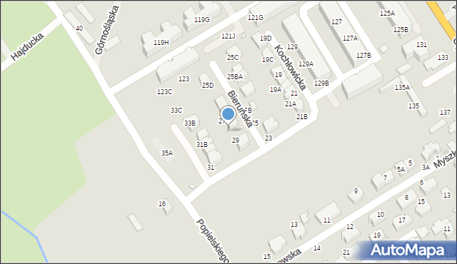 Wrocław, Popielskiego Leona, 27A, mapa Wrocławia
