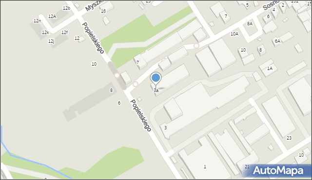 Wrocław, Popielskiego Leona, 3a, mapa Wrocławia