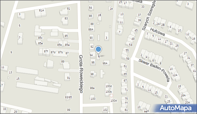 Wrocław, Poronińska, 5, mapa Wrocławia