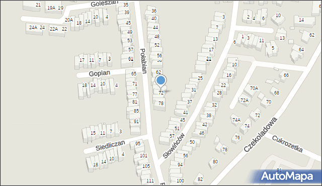 Wrocław, Połabian, 72, mapa Wrocławia