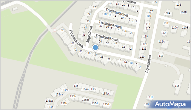 Wrocław, Poziomkowa, 32, mapa Wrocławia