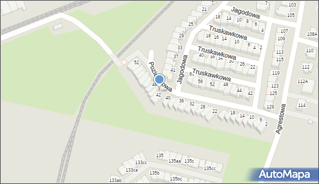 Wrocław, Poziomkowa, 44, mapa Wrocławia