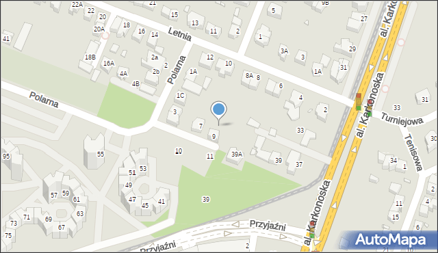 Wrocław, Polarna, 9A, mapa Wrocławia