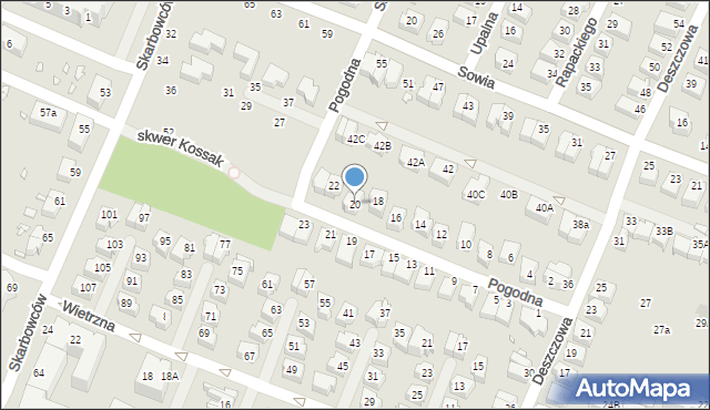 Wrocław, Pogodna, 20, mapa Wrocławia