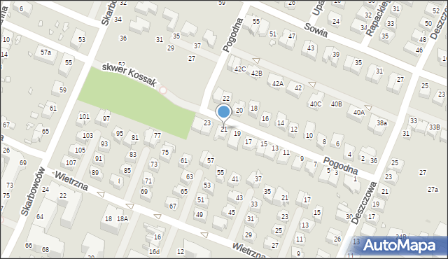 Wrocław, Pogodna, 21, mapa Wrocławia