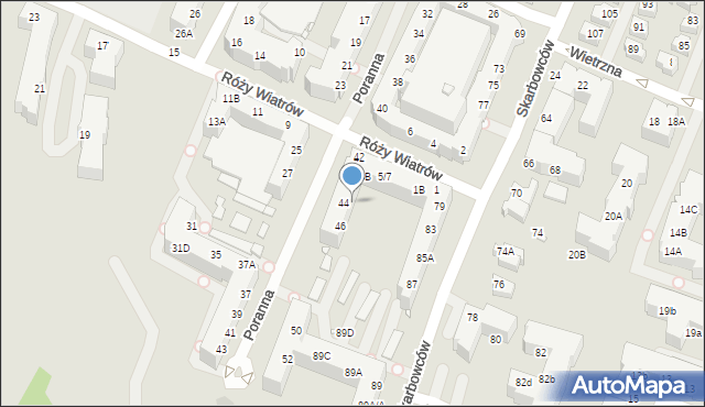 Wrocław, Poranna, 48A, mapa Wrocławia