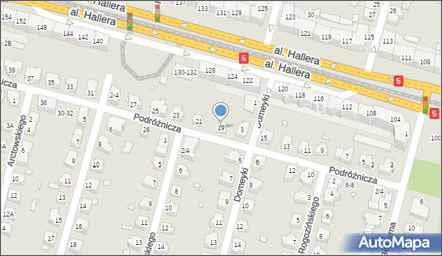 Wrocław, Podróżnicza, 19, mapa Wrocławia