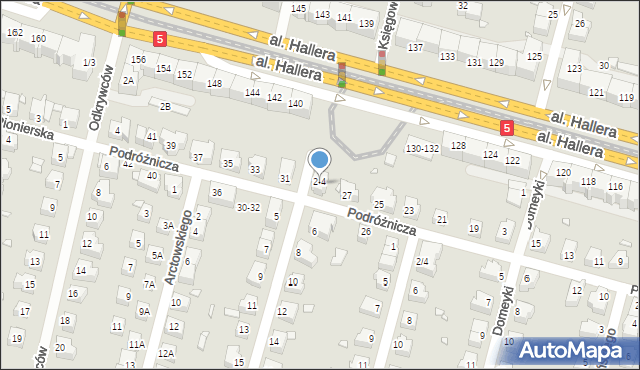 Wrocław, Podróżnicza, 29, mapa Wrocławia