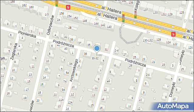Wrocław, Podróżnicza, 32/30, mapa Wrocławia