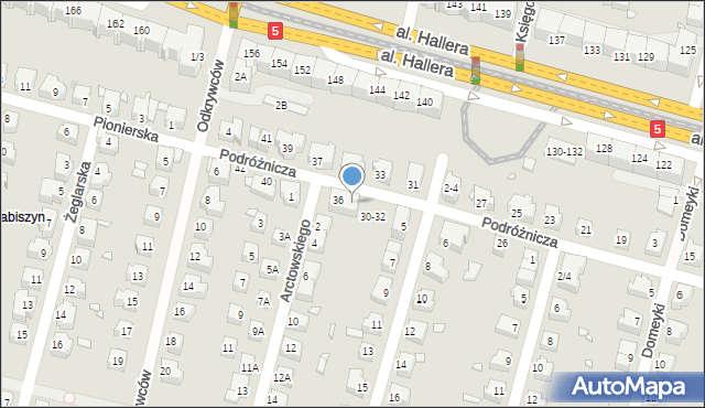 Wrocław, Podróżnicza, 34, mapa Wrocławia