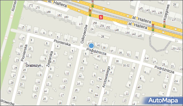 Wrocław, Podróżnicza, 42, mapa Wrocławia