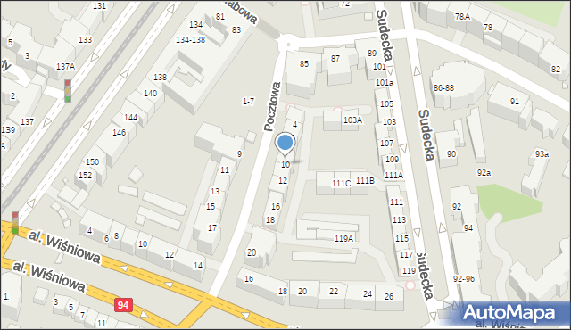 Wrocław, Pocztowa, 10, mapa Wrocławia