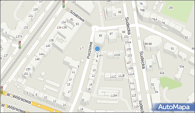 Wrocław, Pocztowa, 4, mapa Wrocławia