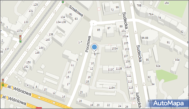 Wrocław, Pocztowa, 6, mapa Wrocławia