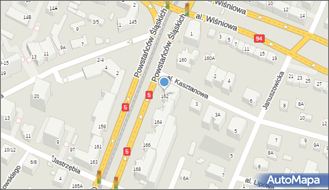 Wrocław, Powstańców Śląskich, 162, mapa Wrocławia