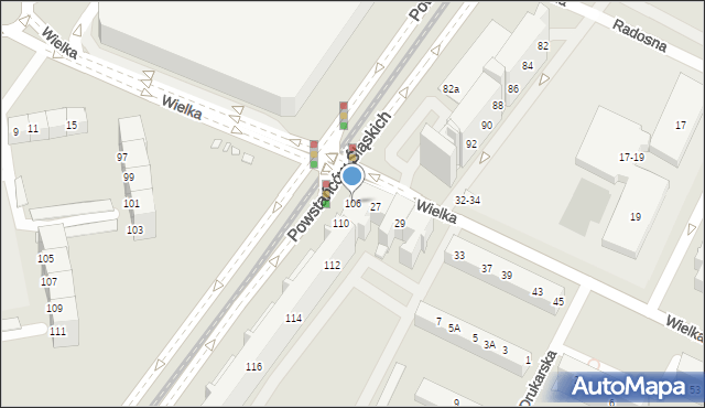 Wrocław, Powstańców Śląskich, 106, mapa Wrocławia