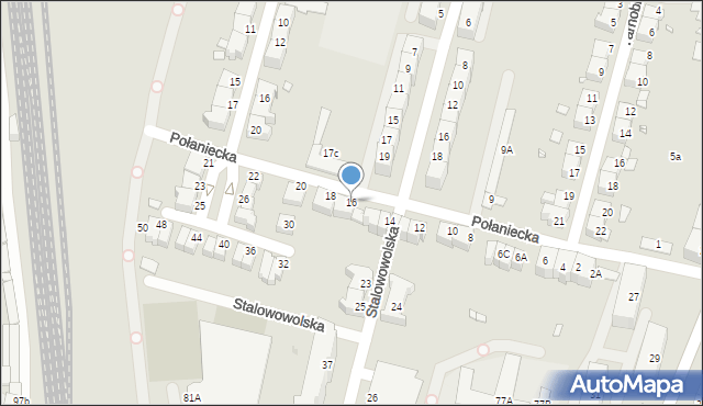 Wrocław, Połaniecka, 16, mapa Wrocławia