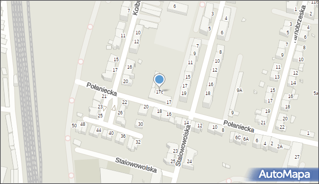 Wrocław, Połaniecka, 17c, mapa Wrocławia