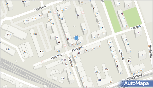 Wrocław, Pochyła, 11, mapa Wrocławia