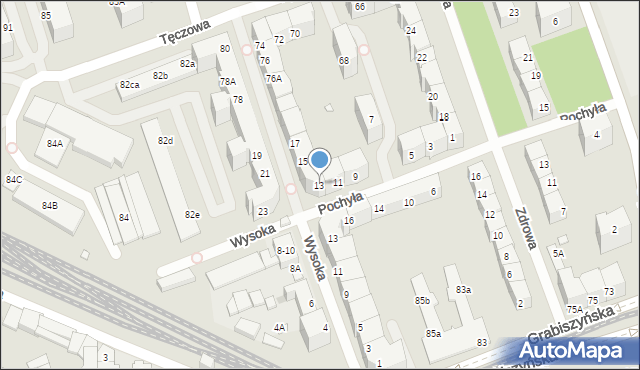 Wrocław, Pochyła, 13, mapa Wrocławia