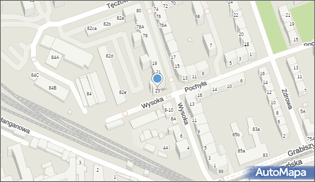 Wrocław, Pochyła, 23, mapa Wrocławia