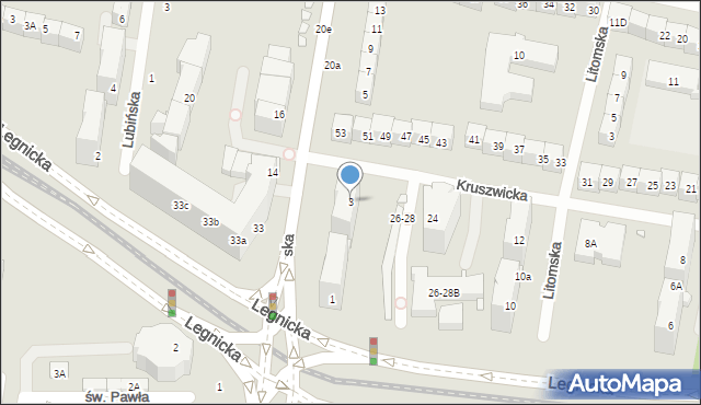 Wrocław, Poznańska, 3, mapa Wrocławia