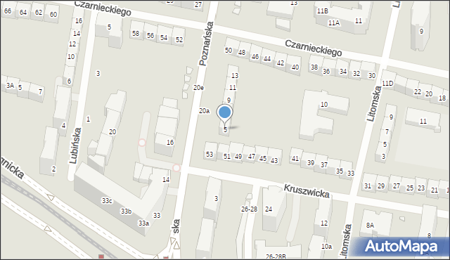 Wrocław, Poznańska, 5, mapa Wrocławia