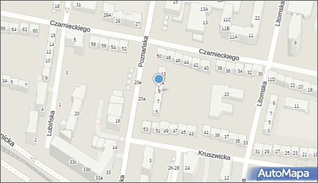 Wrocław, Poznańska, 9, mapa Wrocławia