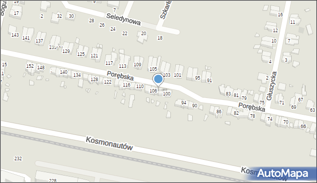 Wrocław, Porębska, 104, mapa Wrocławia