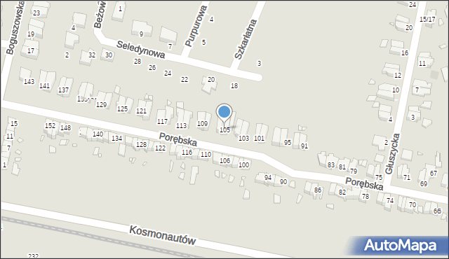 Wrocław, Porębska, 105, mapa Wrocławia