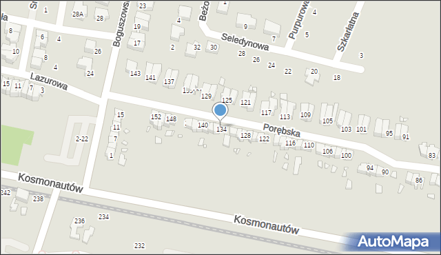 Wrocław, Porębska, 134, mapa Wrocławia