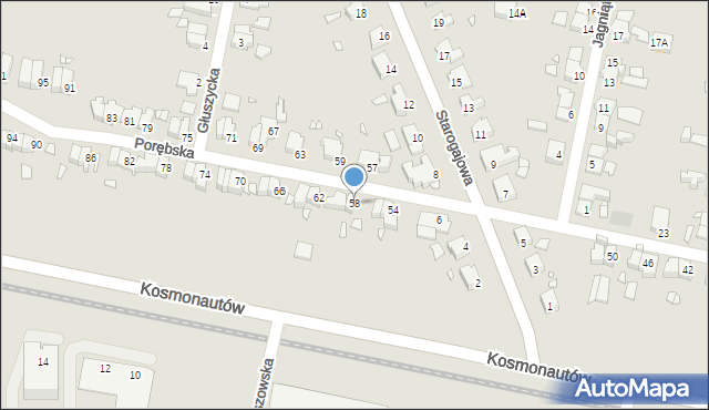 Wrocław, Porębska, 58, mapa Wrocławia