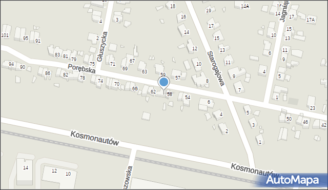 Wrocław, Porębska, 60, mapa Wrocławia
