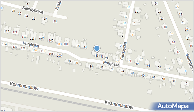 Wrocław, Porębska, 83, mapa Wrocławia