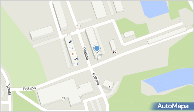 Wrocław, Połbina Iwana, gen., 1, mapa Wrocławia